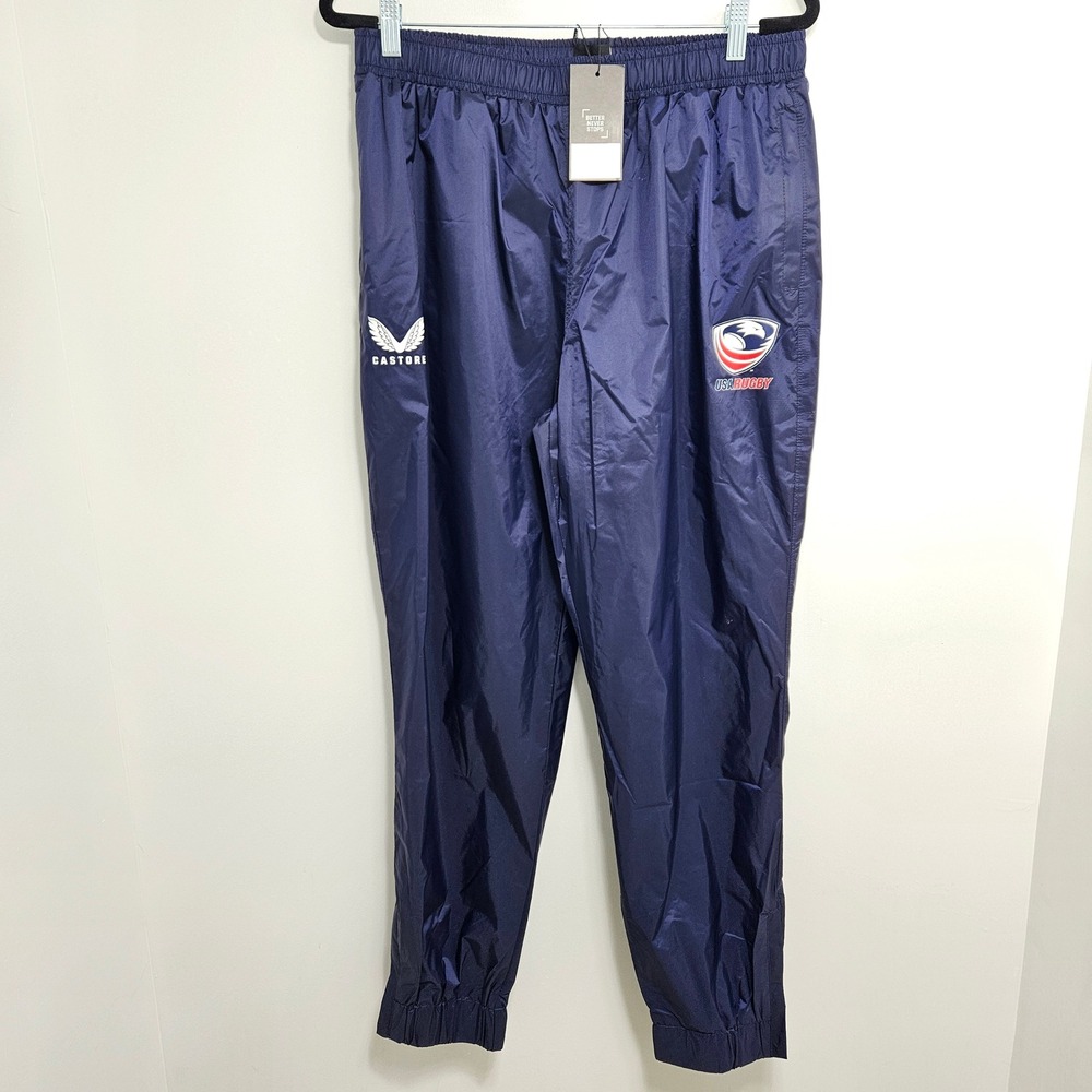 Team USA Rugby Mens Pant Weatherproof Jogger Castore Performance Athletic Blue L